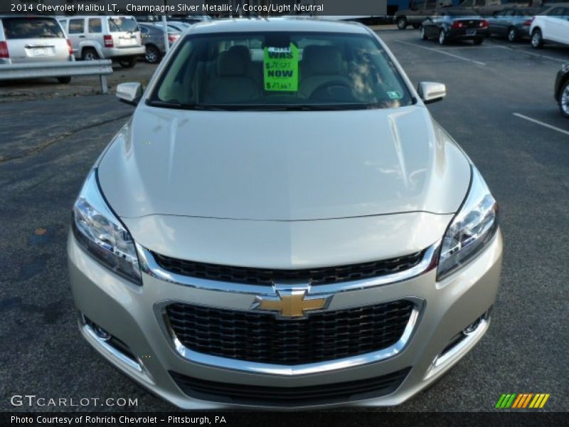 Champagne Silver Metallic / Cocoa/Light Neutral 2014 Chevrolet Malibu LT