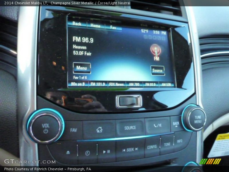Champagne Silver Metallic / Cocoa/Light Neutral 2014 Chevrolet Malibu LT