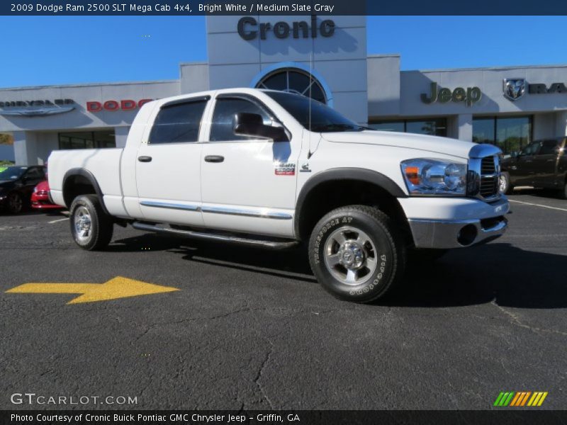 Bright White / Medium Slate Gray 2009 Dodge Ram 2500 SLT Mega Cab 4x4