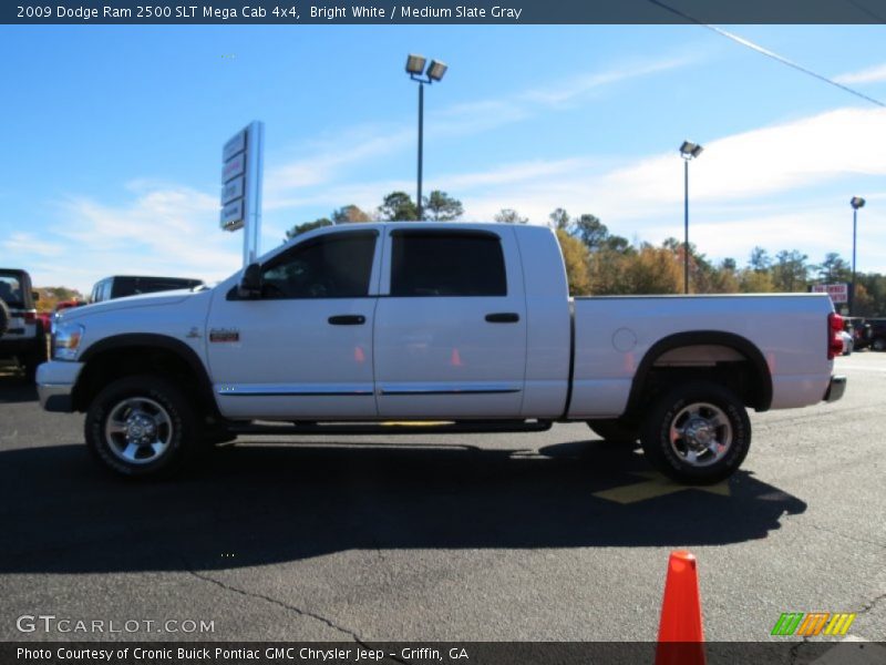 Bright White / Medium Slate Gray 2009 Dodge Ram 2500 SLT Mega Cab 4x4