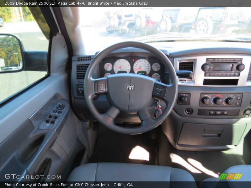 Bright White / Medium Slate Gray 2009 Dodge Ram 2500 SLT Mega Cab 4x4