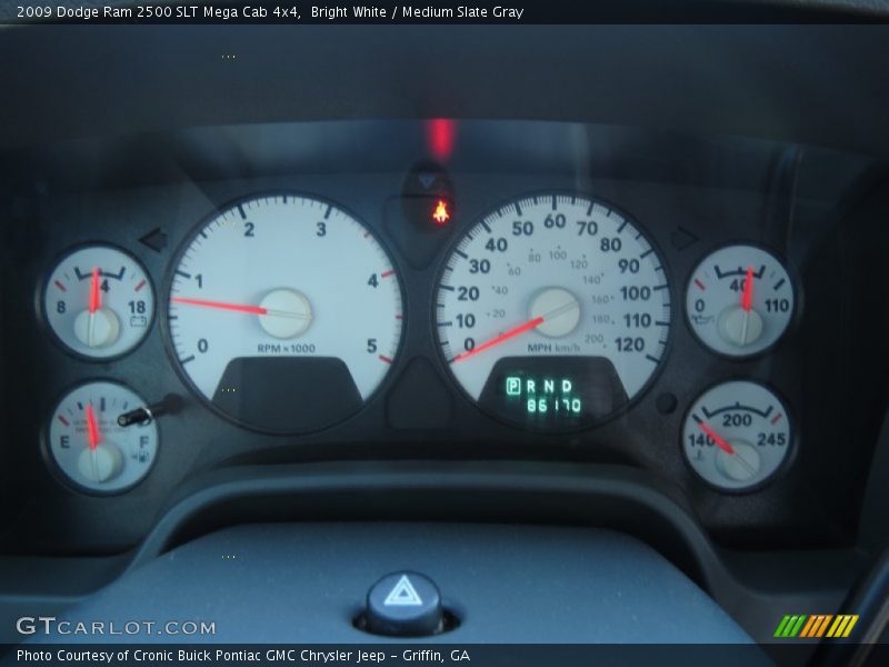 Bright White / Medium Slate Gray 2009 Dodge Ram 2500 SLT Mega Cab 4x4