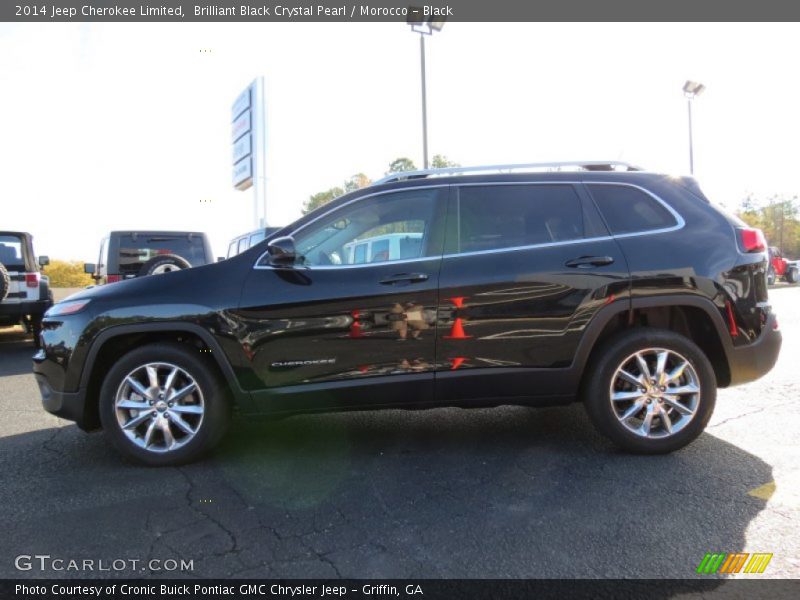 Brilliant Black Crystal Pearl / Morocco - Black 2014 Jeep Cherokee Limited