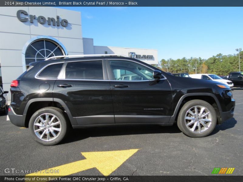 Brilliant Black Crystal Pearl / Morocco - Black 2014 Jeep Cherokee Limited