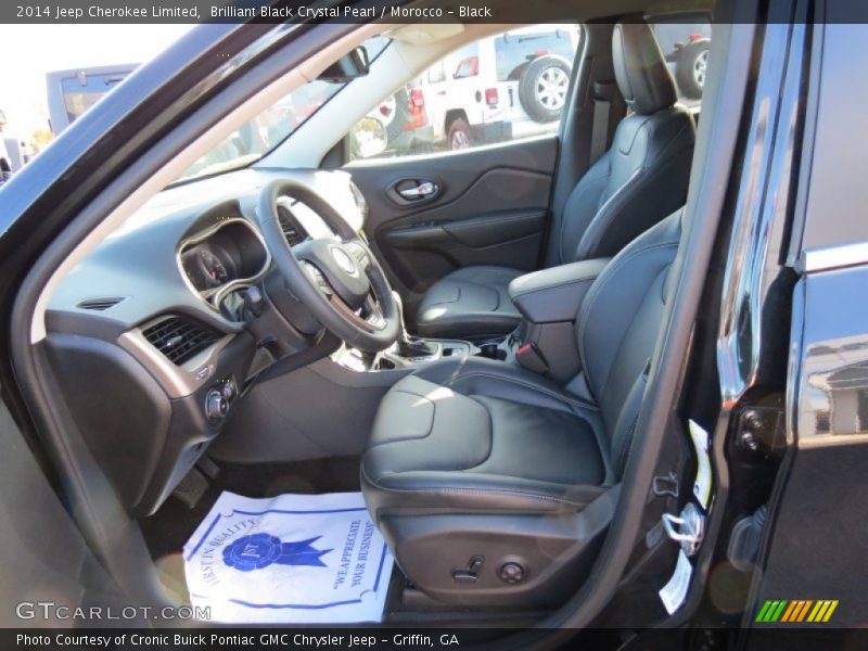 Brilliant Black Crystal Pearl / Morocco - Black 2014 Jeep Cherokee Limited