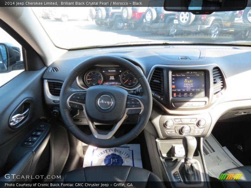 Brilliant Black Crystal Pearl / Morocco - Black 2014 Jeep Cherokee Limited