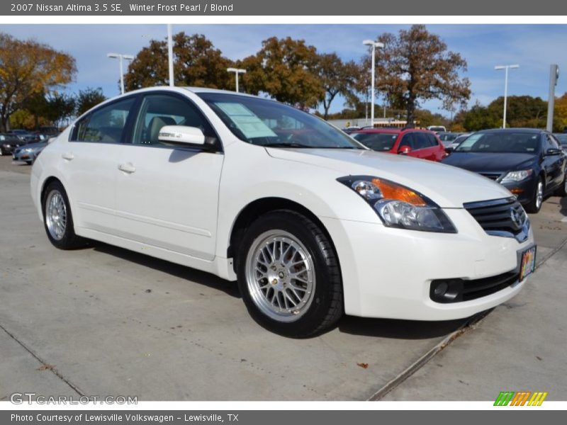 Winter Frost Pearl / Blond 2007 Nissan Altima 3.5 SE