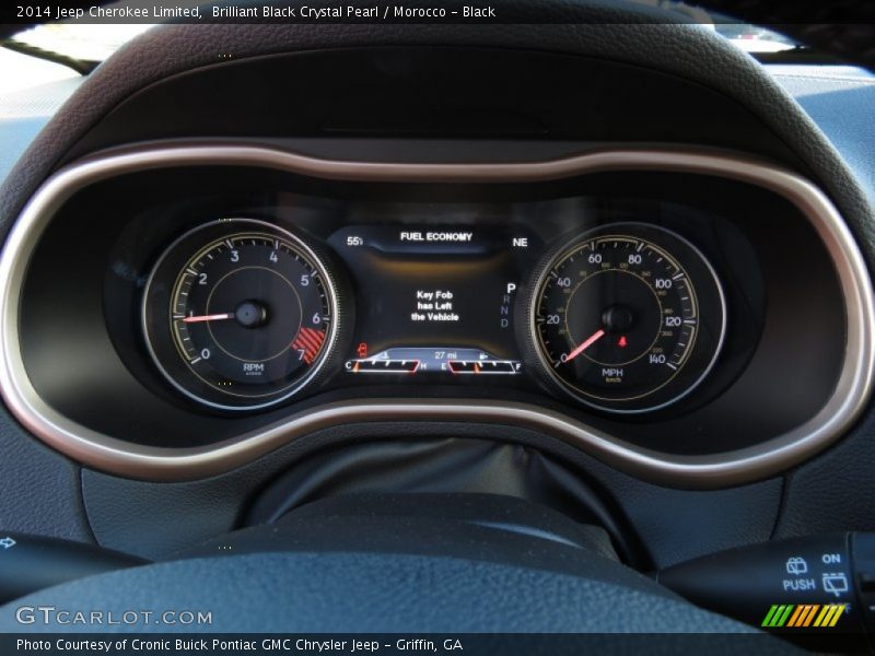 Brilliant Black Crystal Pearl / Morocco - Black 2014 Jeep Cherokee Limited