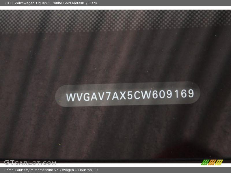 White Gold Metallic / Black 2012 Volkswagen Tiguan S