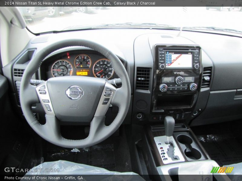 Galaxy Black / Charcoal 2014 Nissan Titan SL Heavy Metal Chrome Edition Crew Cab