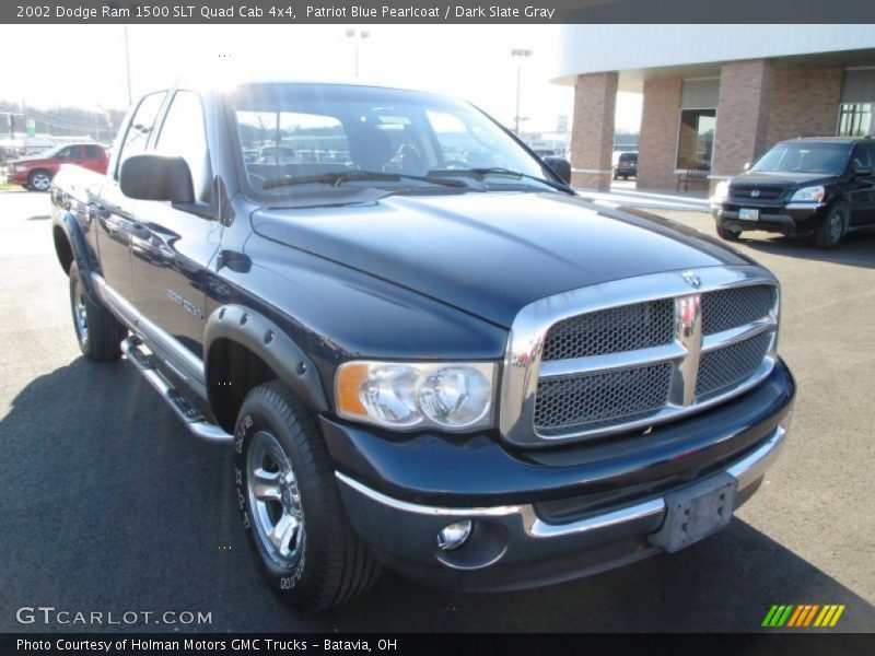 Patriot Blue Pearlcoat / Dark Slate Gray 2002 Dodge Ram 1500 SLT Quad Cab 4x4