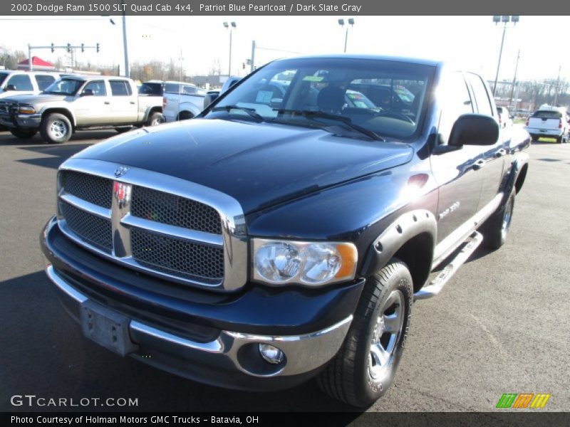 Patriot Blue Pearlcoat / Dark Slate Gray 2002 Dodge Ram 1500 SLT Quad Cab 4x4