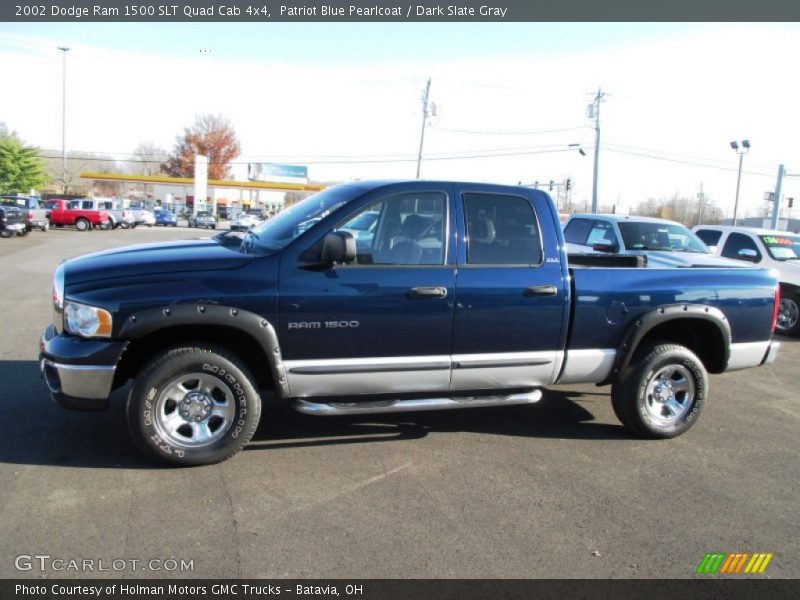 Patriot Blue Pearlcoat / Dark Slate Gray 2002 Dodge Ram 1500 SLT Quad Cab 4x4