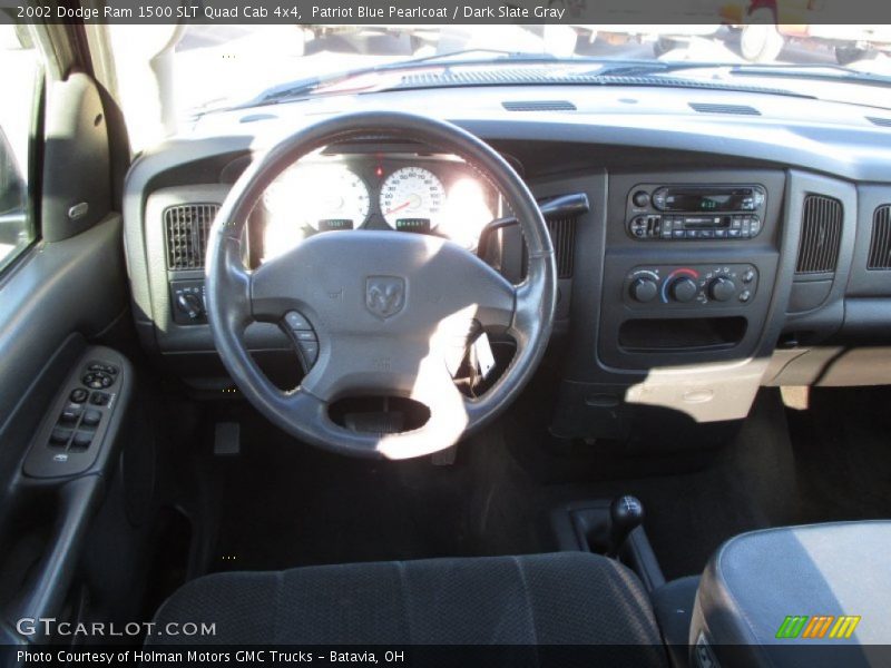 Patriot Blue Pearlcoat / Dark Slate Gray 2002 Dodge Ram 1500 SLT Quad Cab 4x4
