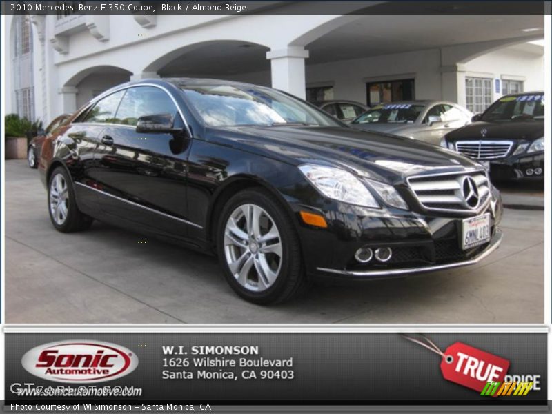 Black / Almond Beige 2010 Mercedes-Benz E 350 Coupe