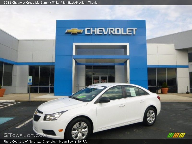 Summit White / Jet Black/Medium Titanium 2012 Chevrolet Cruze LS