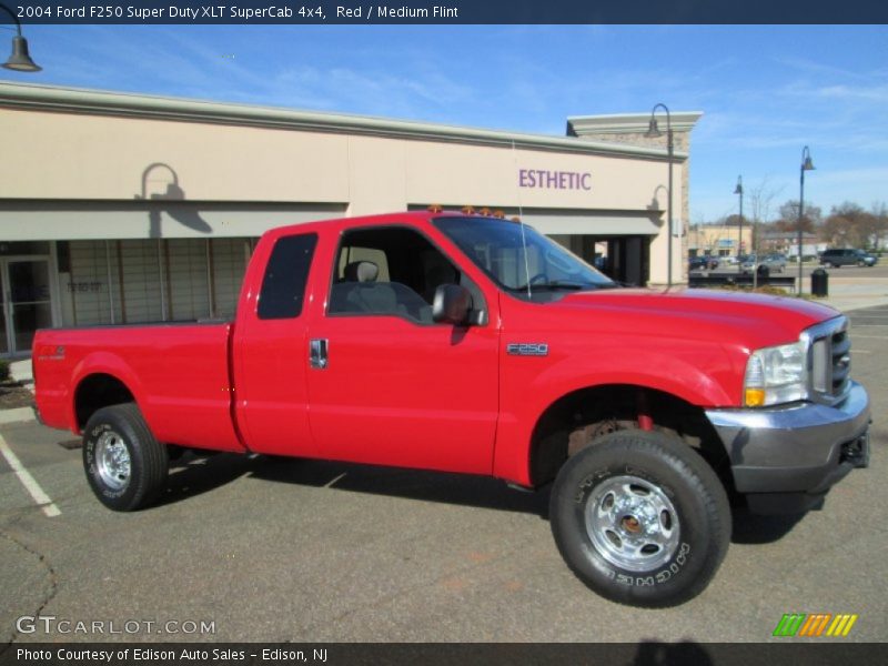 Red / Medium Flint 2004 Ford F250 Super Duty XLT SuperCab 4x4