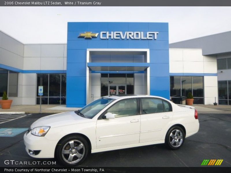 White / Titanium Gray 2006 Chevrolet Malibu LTZ Sedan