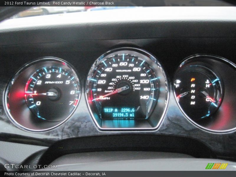 Red Candy Metallic / Charcoal Black 2012 Ford Taurus Limited