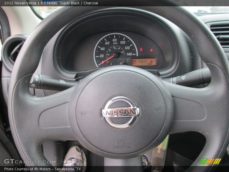 Super Black / Charcoal 2012 Nissan Versa 1.6 S Sedan