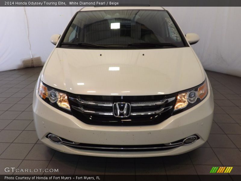 White Diamond Pearl / Beige 2014 Honda Odyssey Touring Elite