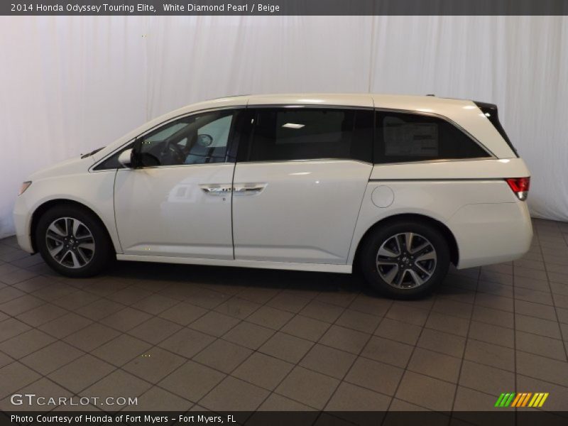 White Diamond Pearl / Beige 2014 Honda Odyssey Touring Elite