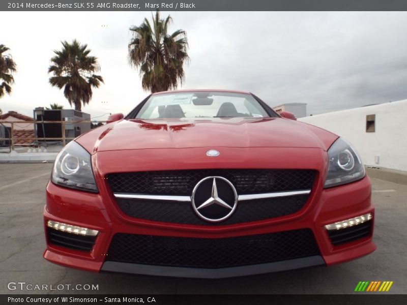 Mars Red / Black 2014 Mercedes-Benz SLK 55 AMG Roadster