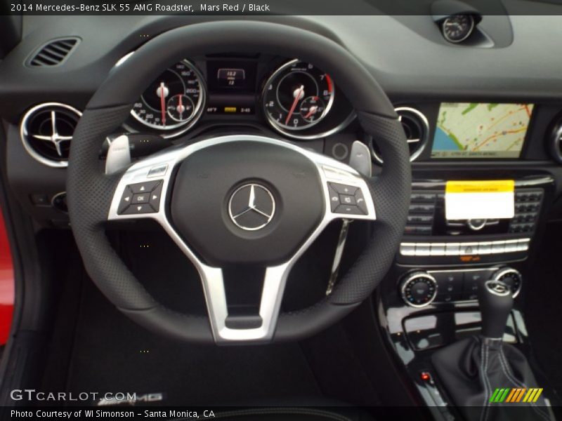 Mars Red / Black 2014 Mercedes-Benz SLK 55 AMG Roadster