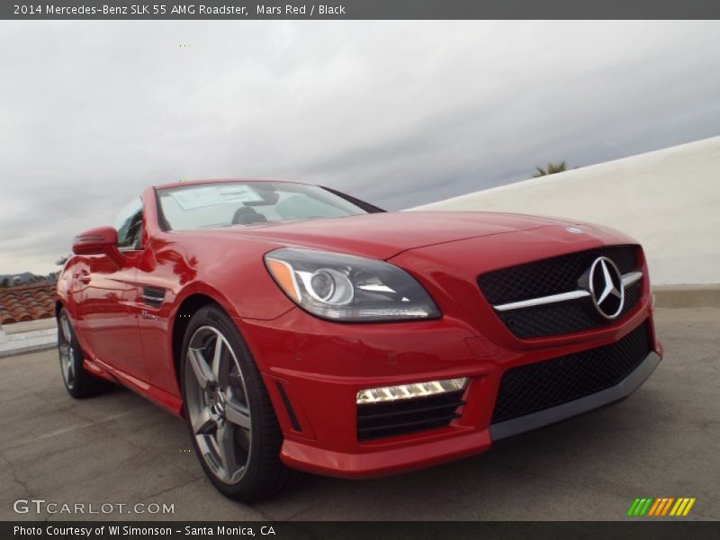 Mars Red / Black 2014 Mercedes-Benz SLK 55 AMG Roadster