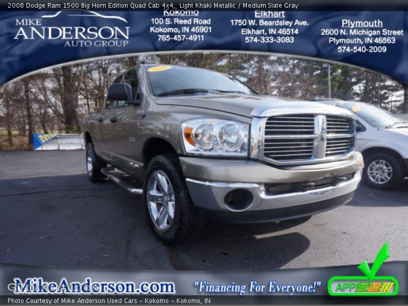 Light Khaki Metallic / Medium Slate Gray 2008 Dodge Ram 1500 Big Horn Edition Quad Cab 4x4