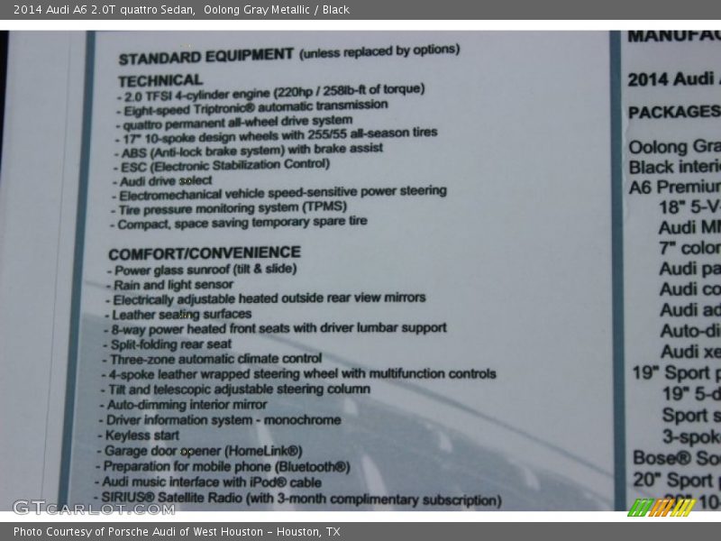 Oolong Gray Metallic / Black 2014 Audi A6 2.0T quattro Sedan