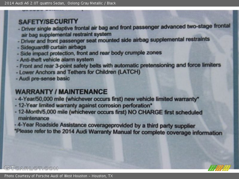 Oolong Gray Metallic / Black 2014 Audi A6 2.0T quattro Sedan