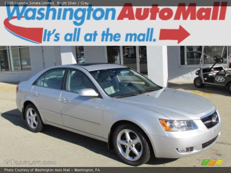 Bright Silver / Gray 2008 Hyundai Sonata Limited