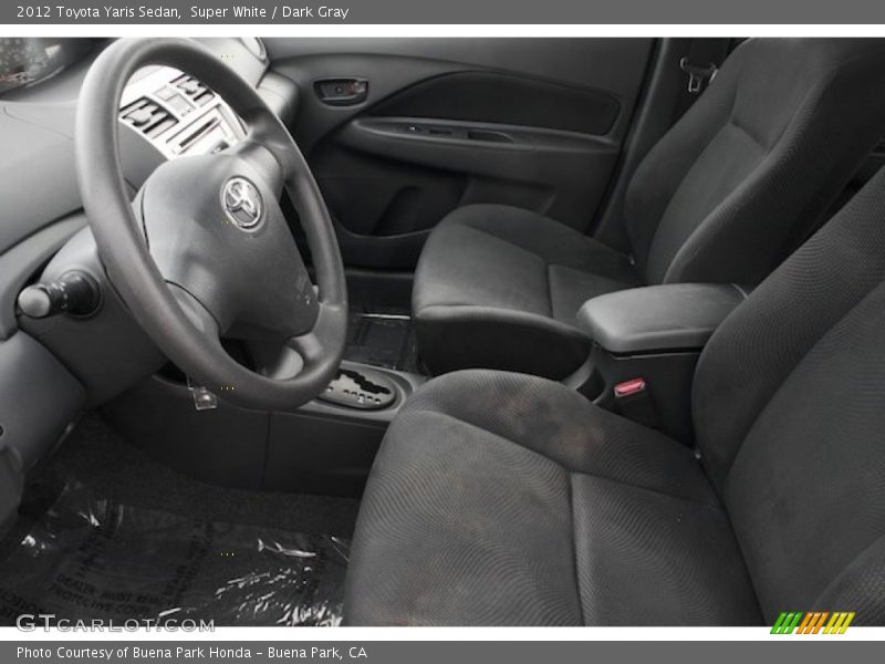 Super White / Dark Gray 2012 Toyota Yaris Sedan