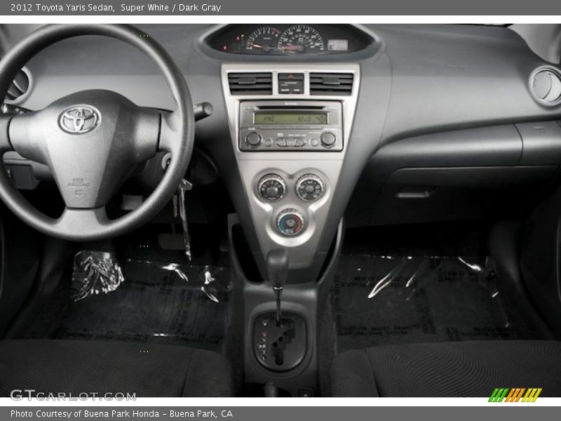 Super White / Dark Gray 2012 Toyota Yaris Sedan