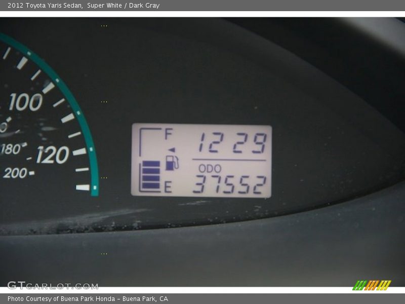 Super White / Dark Gray 2012 Toyota Yaris Sedan