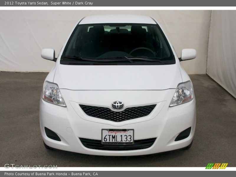 Super White / Dark Gray 2012 Toyota Yaris Sedan