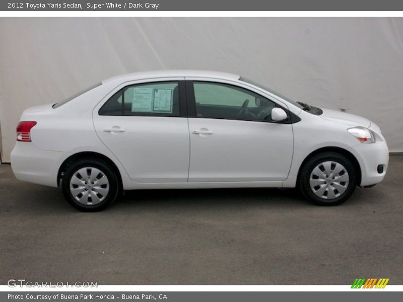 Super White / Dark Gray 2012 Toyota Yaris Sedan