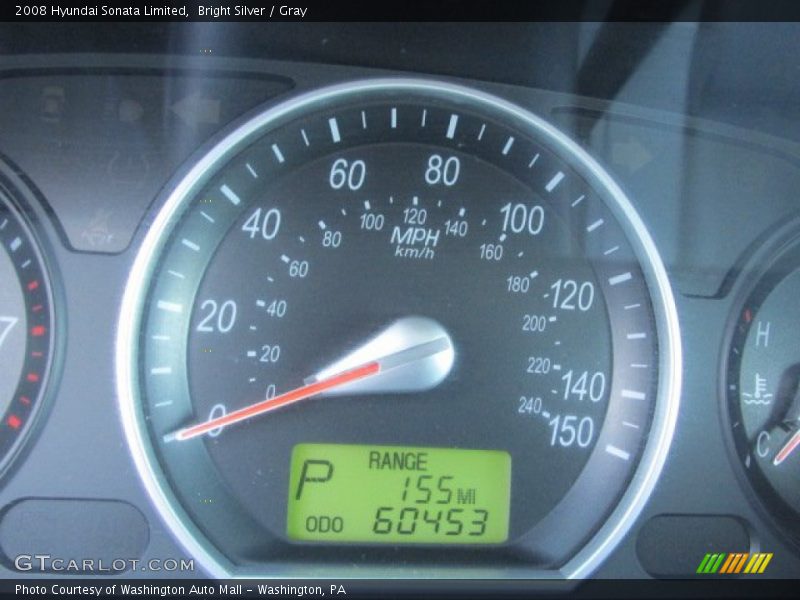 Bright Silver / Gray 2008 Hyundai Sonata Limited