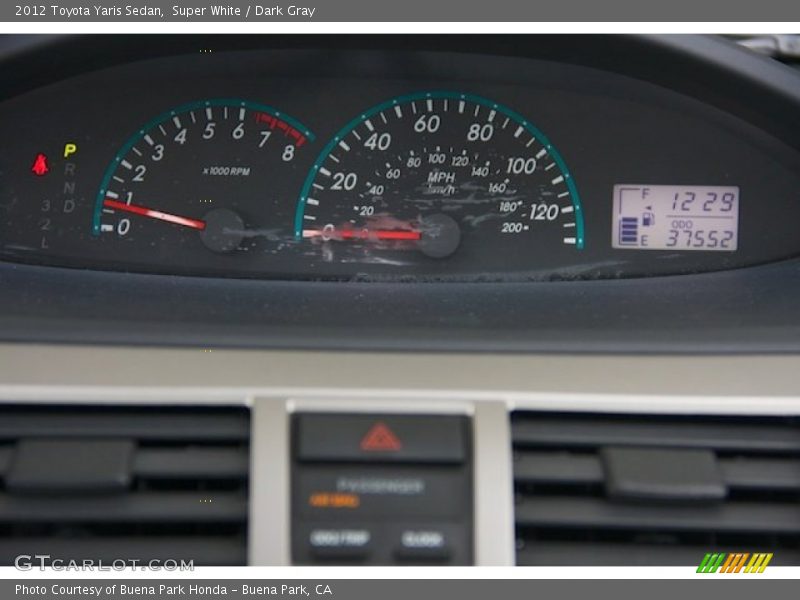 Super White / Dark Gray 2012 Toyota Yaris Sedan