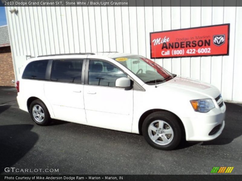 Stone White / Black/Light Graystone 2013 Dodge Grand Caravan SXT