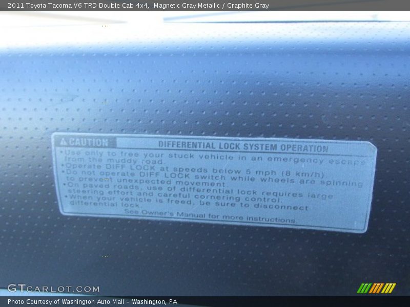 Magnetic Gray Metallic / Graphite Gray 2011 Toyota Tacoma V6 TRD Double Cab 4x4