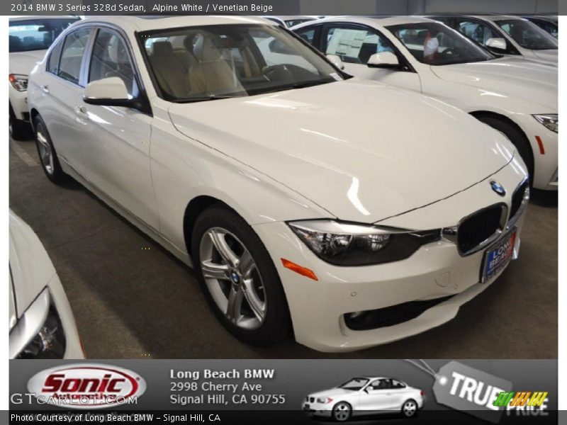 Alpine White / Venetian Beige 2014 BMW 3 Series 328d Sedan