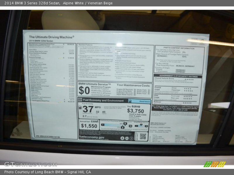 Alpine White / Venetian Beige 2014 BMW 3 Series 328d Sedan