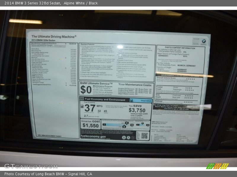 Alpine White / Black 2014 BMW 3 Series 328d Sedan