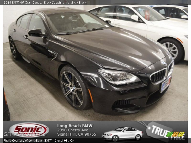 Black Sapphire Metallic / Black 2014 BMW M6 Gran Coupe