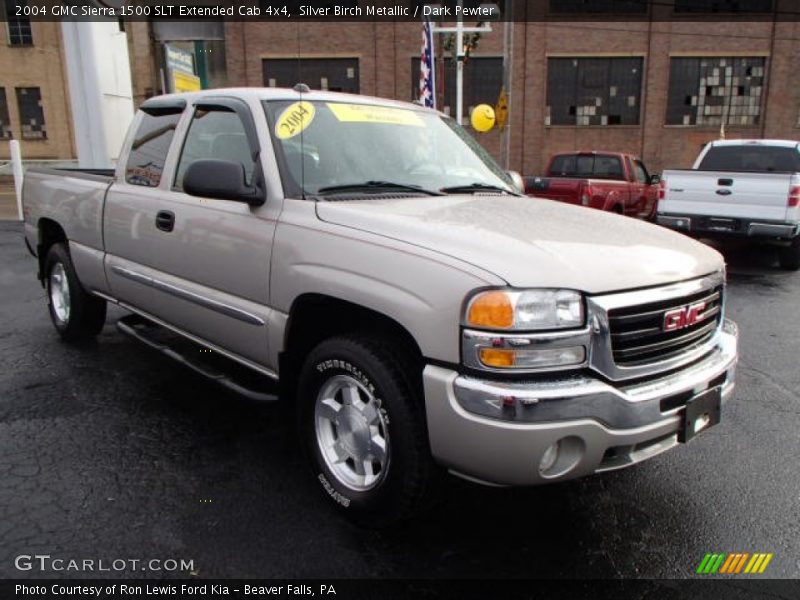Silver Birch Metallic / Dark Pewter 2004 GMC Sierra 1500 SLT Extended Cab 4x4