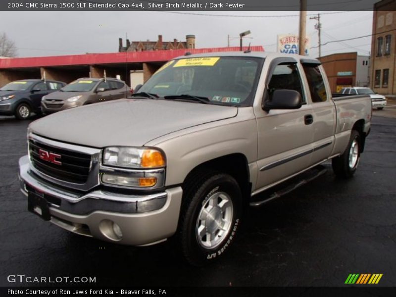 Silver Birch Metallic / Dark Pewter 2004 GMC Sierra 1500 SLT Extended Cab 4x4