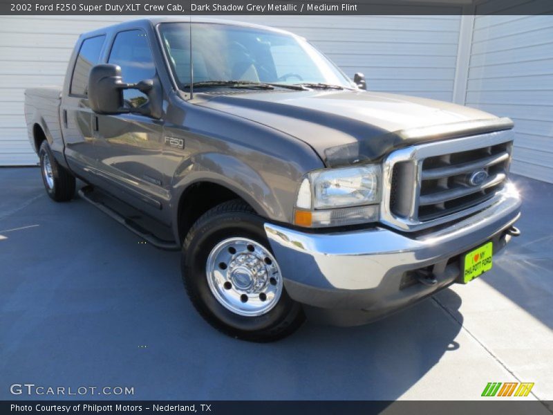 Dark Shadow Grey Metallic / Medium Flint 2002 Ford F250 Super Duty XLT Crew Cab