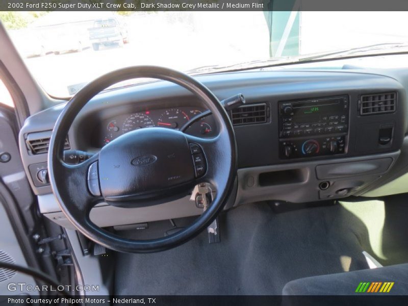 Dark Shadow Grey Metallic / Medium Flint 2002 Ford F250 Super Duty XLT Crew Cab